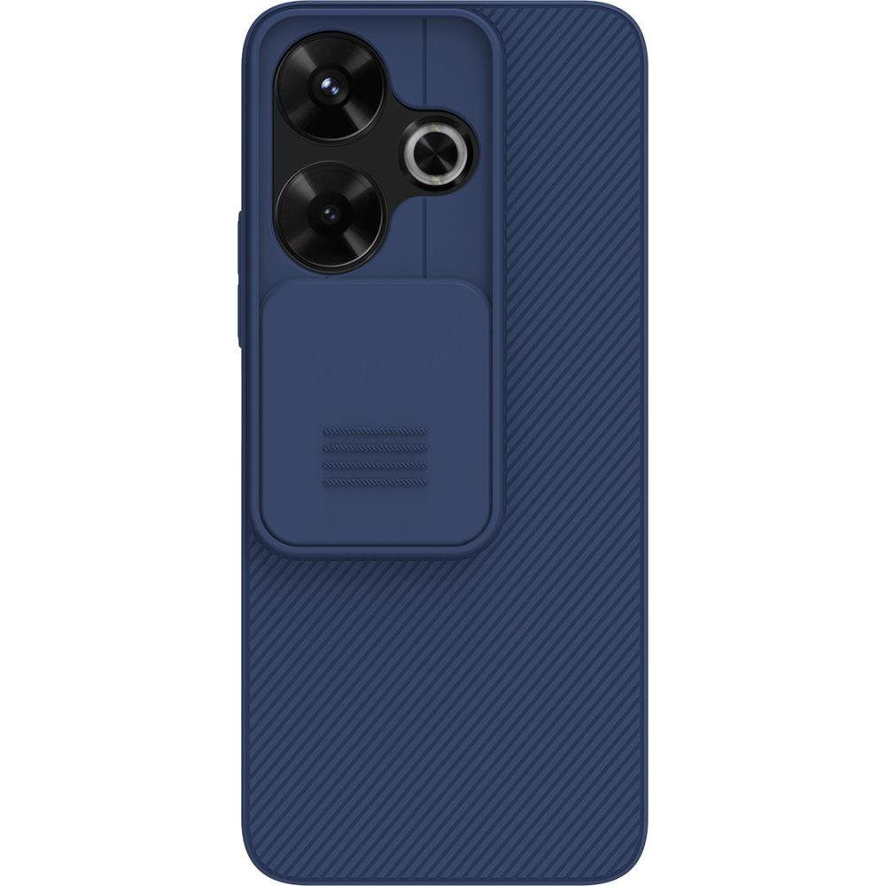 Etui z ochroną aparatu Nillkin CamShield Pro do Redmi Note 13 4G, Redmi Note 13R 5G, Xiaomi Pocophone M6 4G, granatowe